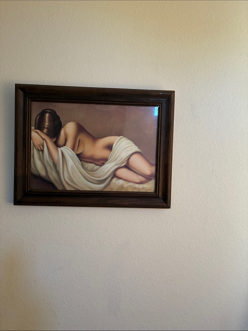 Philippe Boudoy Spain 20c. Framed Nude Art Print Lithography Vintage